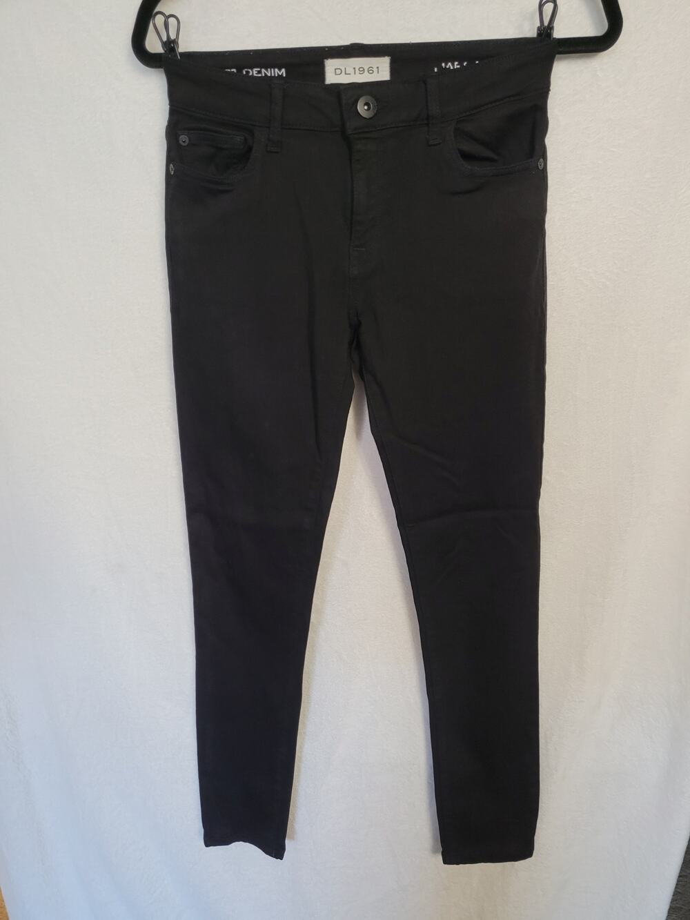 DL1961 Margaux Instasculpt Ankle Skinny Jeans Black Hail Women's Size 27 Stretch